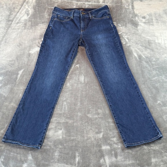 NYDJ Denim - NYDJ Marilyn Straight Leg Jeans Womens 6 Mid Rise Lift Tuck Denim Blue Indigo